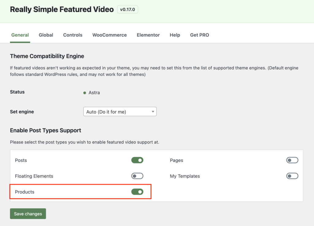 Really Simple Featured Video Setting Configuration